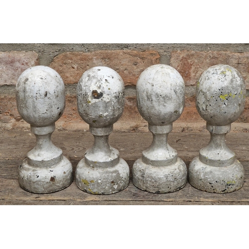 1254 - Four painted cast iron finials, H 19cm (4)