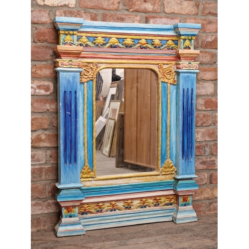 2435 - Reproduction Neo Classical style painted wall mirror, H 111m x W 81cm