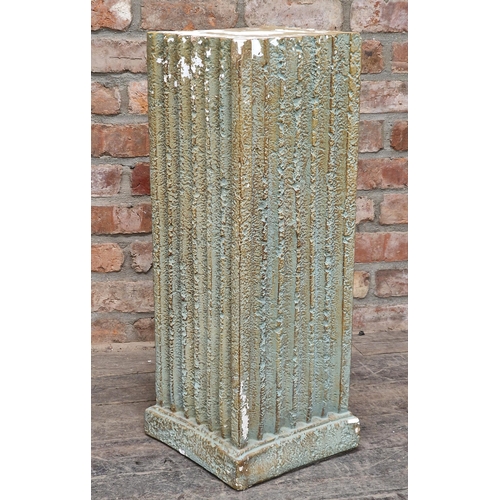 1259 - Painted plaster column with fluted detail, H 77cm