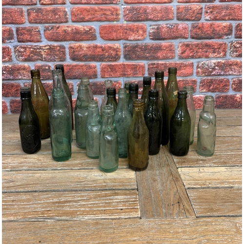 2498 - Large collection of glass bottles relating to Cheltenham, Cirencester and Gloucester, largest H 26cm... 