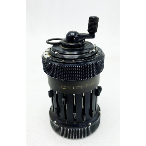 217 - Curta Type 1 mechanical gear type calculator, Made in Liechtenstein by Cortina AG Mauren, Type 1 no.... 