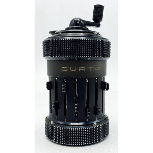 217 - Curta Type 1 mechanical gear type calculator, Made in Liechtenstein by Cortina AG Mauren, Type 1 no.... 