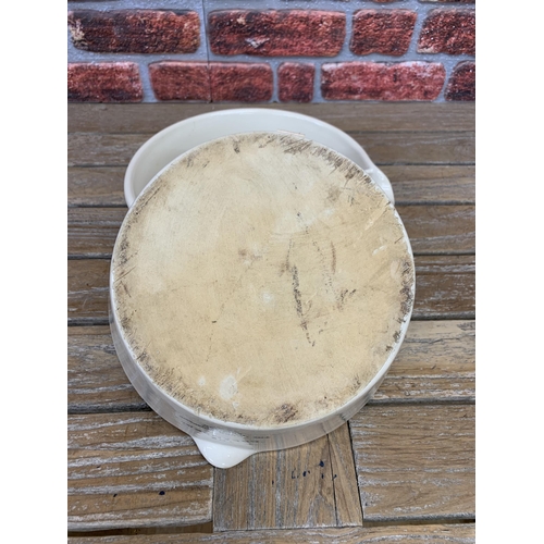 2286 - Kitchenalia - pair of Stoneware 'Creamsep' Cream Separator spouted bowls, H 11cm x D 27cm