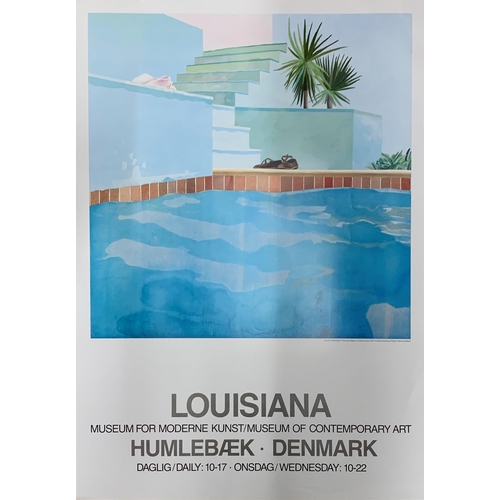 537 - David Hockney (1937-) offset lithograph titled 'Pool And Steps', produced by Louisiana Museum of Mod... 