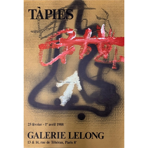 546 - Two exhibition posters for Tapies together with posters for Dokoril and Freud, largest 90cm x 60cm (... 