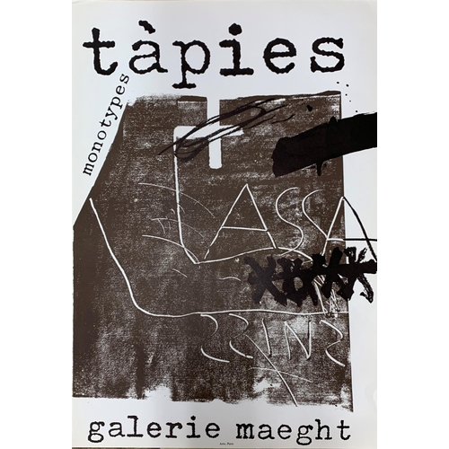 546 - Two exhibition posters for Tapies together with posters for Dokoril and Freud, largest 90cm x 60cm (... 