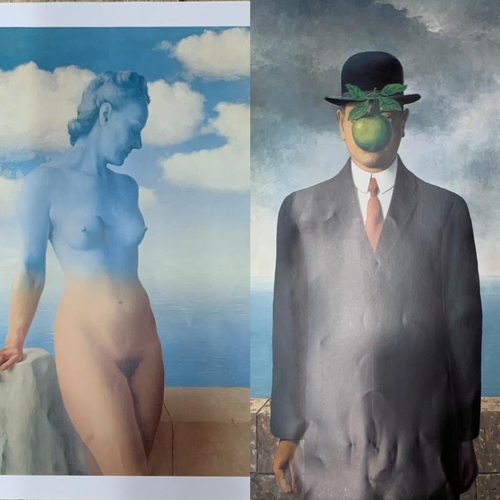 563 - René Magritte (1898-1967) offset lithographs titled ‘La Magi Noire’ and ‘Son of Man’ and ‘L Heureux ... 