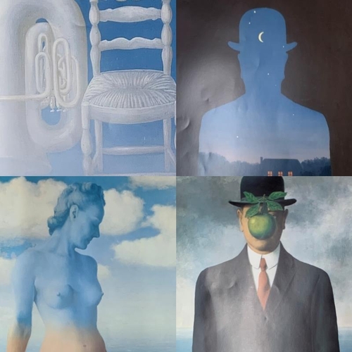 563 - René Magritte (1898-1967) offset lithographs titled ‘La Magi Noire’ and ‘Son of Man’ and ‘L Heureux ... 