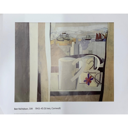 564 - Ben Nicholson (1894-1982) St Ives Cornwall print, published by Tate Galleries 2001, 80cm x 60cm, unf... 