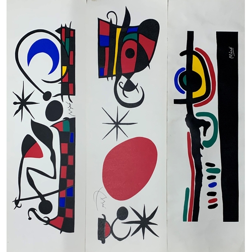 570 - Joan Miró (1893-1983) quantity of surrealism screen prints, 90cm x 30cm, unframed (7)