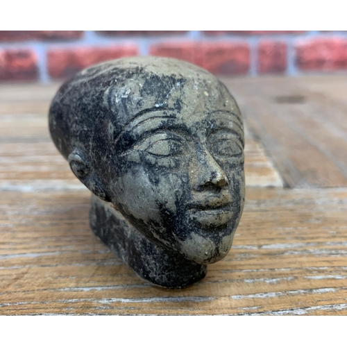 2161 - Ancient Egyptian stone head, depicting the head of an unknown queen, maybe Nefratri? with certificat... 