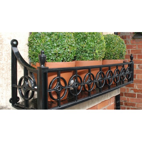 1297 - Pair of Georgian style metal window boxes, W 72cm (2)