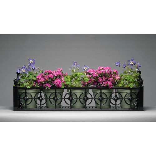 1297 - Pair of Georgian style metal window boxes, W 72cm (2)