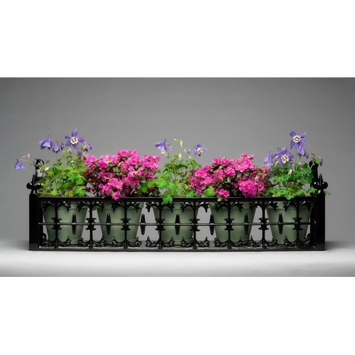 1299 - Pair of Victorian style metal window boxes, W 72cm (2)