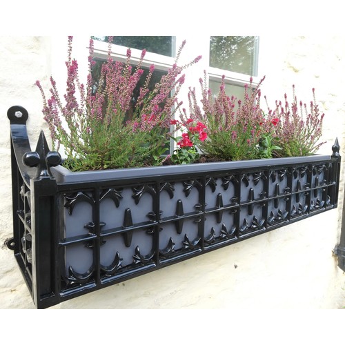 1299 - Pair of Victorian style metal window boxes, W 72cm (2)