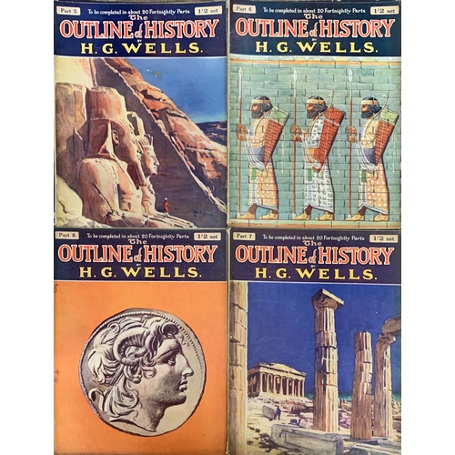 2521 - Complete twenty four volumes of H.G Wells 'The Outline Of History' magazines, first edition examples... 