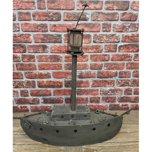 2381 - Vintage handmade Lamp of naval interest, made in the fashion of a German boat