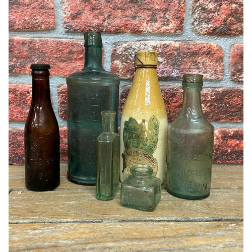 2500 - Collection of mixed stoneware and glass bottles, to include large 'Stafford's Ink' example and stone... 