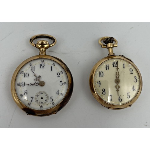 26 - 18k half chronometer fob watch, 30mm case with a further 18k and guilloche enamel fob, 38.1g (enamel... 