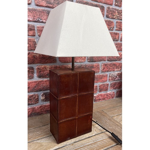 2398 - Set of 3 David Hunt Bespoke Leather Effect Table Lamps, largest lamp H61cm, Smaller lamps H35cm (3)