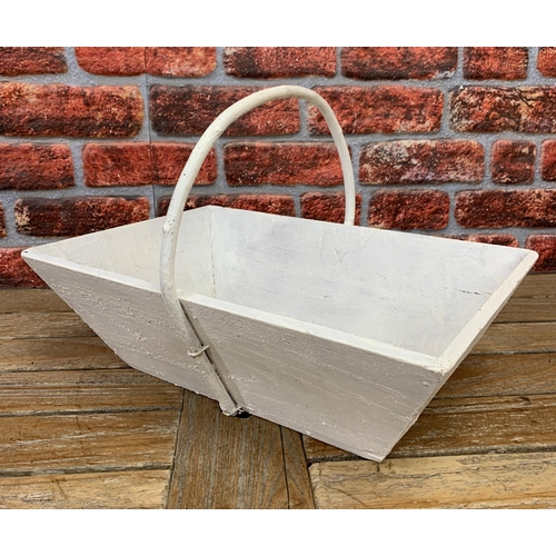 1283 - Two vintage white painted wooden trugs (2)