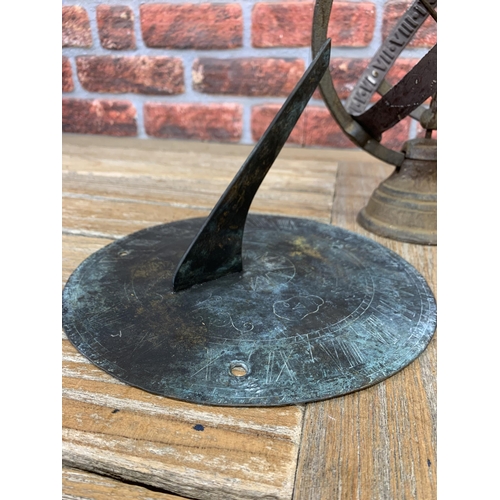 2250 - Cast iron sundial, W26cm x H30cm and two others (3)