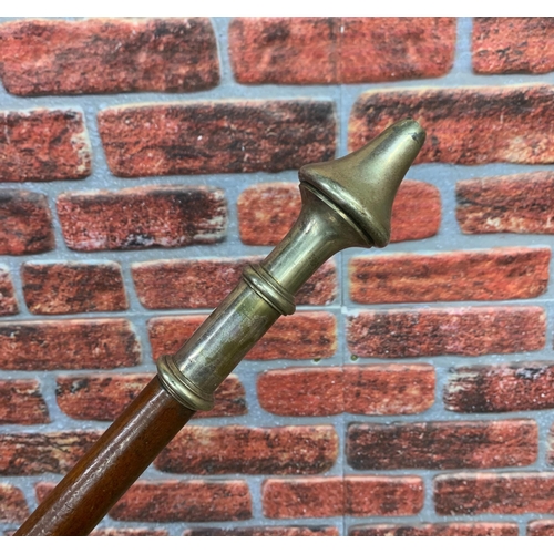 2325 - Late 19th century Masonic sceptre with white metal finial top, L 80cm