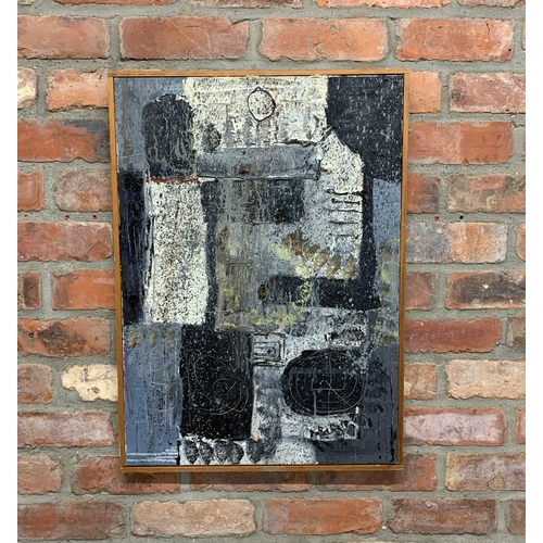 631 - Per Fristrup (20th century, Danish) - abstract, signed verso, oil on canvas with thick impasto, 70 x... 