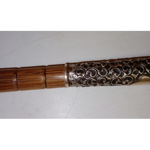 401 - Lovely quality Sword stick the mount made by 'Thomas William Daniels' London, 1905, in a cane carved... 