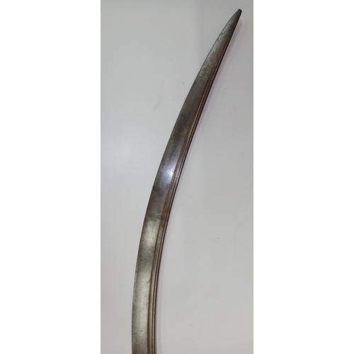 2151 - A fine Example of a 19th Century Indian Tulwar Sword with traditional steel disc hilt with gold koft... 