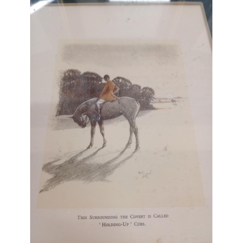 376 - Set of six Hunting interest prints by Cecil Charles Winsor Aldin, in gold frames (6)