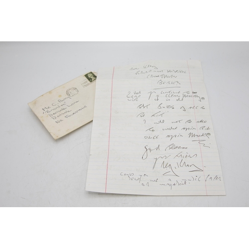 249 - Incredibly rare letter written by Reggie Kray to Mr C Parry, regarding a young boxing prospect Mike ... 