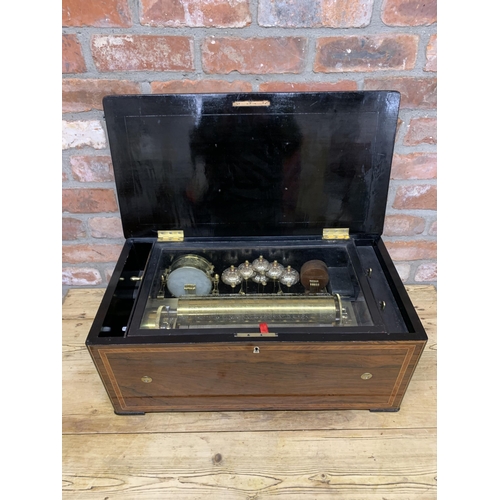 272 - Impressive 19th century Nicole Freres orchestra music box, ref 43592, fat cylinder playing two per t... 