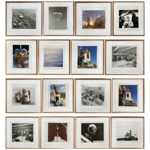 603 - Collection of sixteen original government issue NASA framed photographs - to include Buzz Aldrin, Sp... 