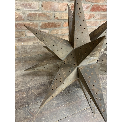 2344 - Contemporary metal Moravian star hanging ornament, H 84cm