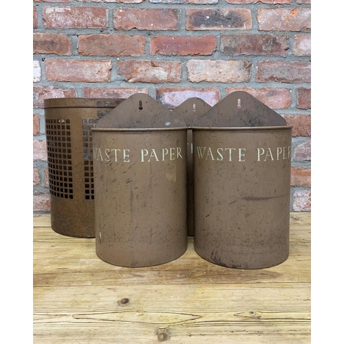 2270 - Assortment of Mid-Century railway 'waste paper' bins, Largest H x 38cm (4)