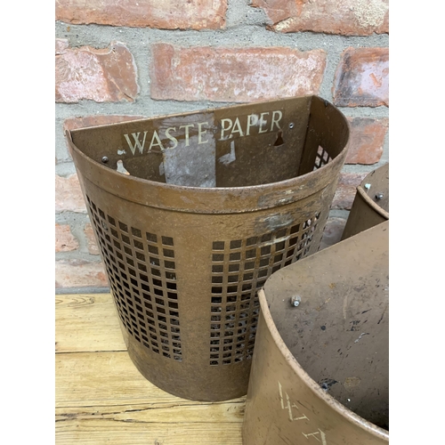 2270 - Assortment of Mid-Century railway 'waste paper' bins, Largest H x 38cm (4)