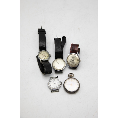 29 - Antique Swiss 935 silver fob watch 3.7cm diameter, 39.9g gross, with vintage Rodana military watch, ... 