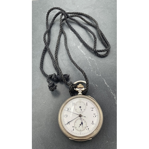24 - Longines 900 silver Grand Prix Paris 1900 chronograph lever pocket watch, no. 1483655, 5.3cm case, e... 