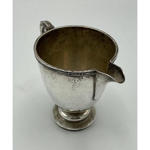 93 - 1920s cast silver jug, maker Mappin & Webb, Sheffield 1927, 10cm high, 6.5oz approx