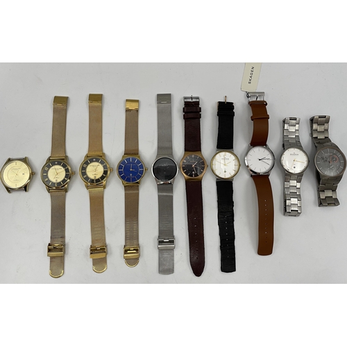 30 - Six Skagen of Denmark gents watches including a boxed example with five Christin Lars watches (11)