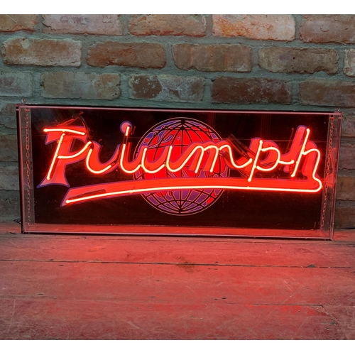 2514 - Advertising - Triumph Neon sign within a Perspex box, 34 x 81cm