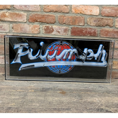 2514 - Advertising - Triumph Neon sign within a Perspex box, 34 x 81cm