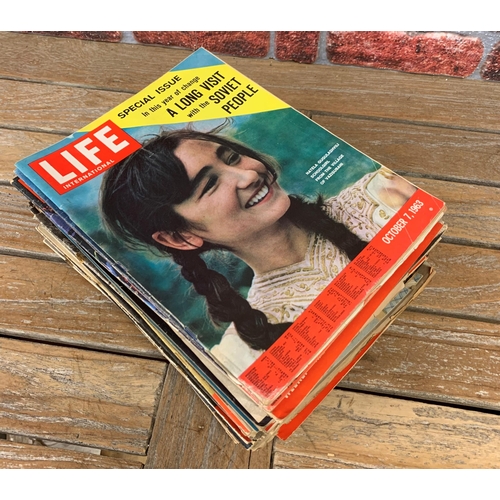 2522 - Very large collection of 1960's Life International magazines to include Steve McQueen, JFK and Yves ... 