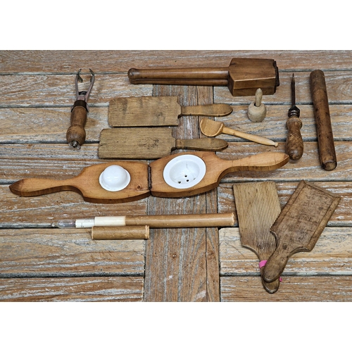 2294 - Kitchenalia - assortment of kitchenalia to include butter pads, dairy thermometers, squeezers,