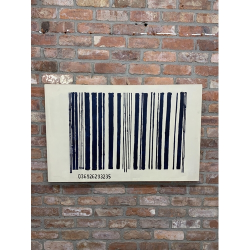 633 - 20th century school - Barcode, unsigned, dated 2009, oil on canvas, 70 x 110cm