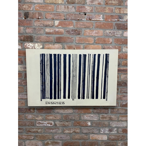 633 - 20th century school - Barcode, unsigned, dated 2009, oil on canvas, 70 x 110cm