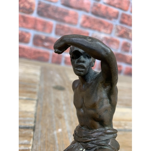 247 - Franz Xavier Bergman - bronze study of a tribesman, marked with Bergman stamp and 3191 to rear and G... 