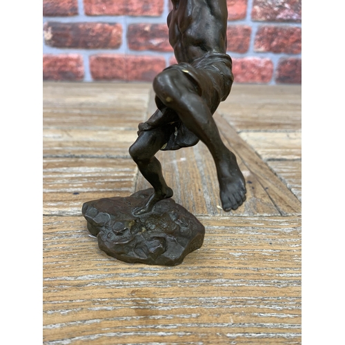 247 - Franz Xavier Bergman - bronze study of a tribesman, marked with Bergman stamp and 3191 to rear and G... 