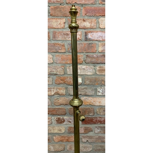 2378 - A High Quality W.A.S Benson heavy cast Victorian Brass Standard Lamp, telescopic, signed at the bott... 